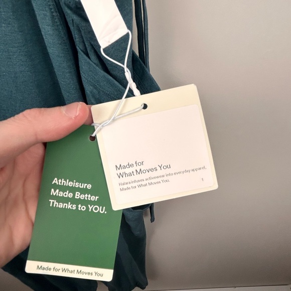 Halara jumpsuit overalls NWT size medium jade green soft drawstring pockets - Picture 5 of 12